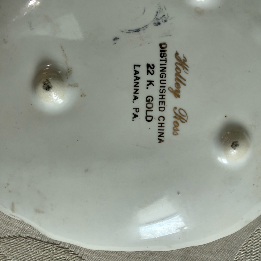 Vintage Kelley Ross 22K Gold Leaf Trinket Dish | MCM Decor - Picture 2 of 5